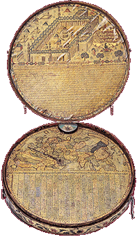18th century Ottoman compass بوصلة عثمانية تشير باتجاه الكعبة