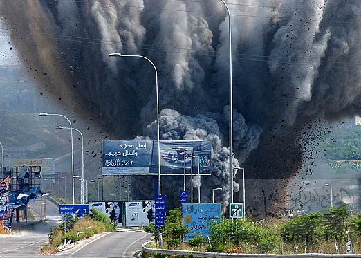 Zahrani bridge under attack